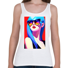 PRINTFASHION AI_Napszemüveges_Lány_2 - Női atléta - Fehér női trikó