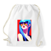 PRINTFASHION AI_Napszemüveges_Lány_2 - Sportzsák, Tornazsák - Fehér
