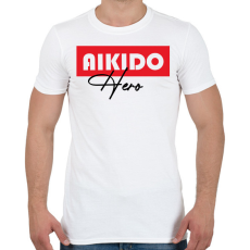 PRINTFASHION Aikido hero - Férfi póló - Fehér