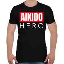 PRINTFASHION AIKIDO HERO - Férfi póló - Fekete férfi póló