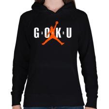 PRINTFASHION AIR GOKU - Női kapucnis pulóver - Fekete női pulóver, kardigán