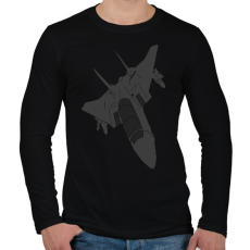 PRINTFASHION Aircraft - Férfi hosszú ujjú póló - Fekete