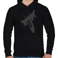 PRINTFASHION Aircraft - Férfi kapucnis pulóver - Fekete férfi pulóver, kardigán