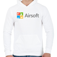 PRINTFASHION Airsoft - Férfi kapucnis pulóver - Fehér férfi pulóver, kardigán