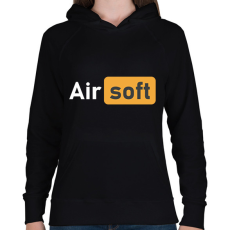 PRINTFASHION Airsoft - Női kapucnis pulóver - Fekete
