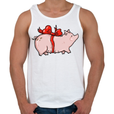PRINTFASHION Ajándék malac - Férfi atléta - Fehér