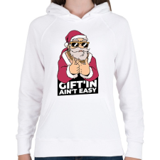 PRINTFASHION Ajándékozni nem könnyű - Női kapucnis pulóver - Fehér női pulóver, kardigán