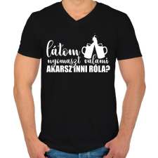 PRINTFASHION Akarsz inni róla? - Férfi V-nyakú póló - Fekete férfi póló