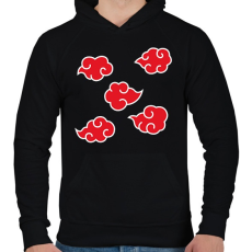 PRINTFASHION Akatsuki felhők - Férfi kapucnis pulóver - Fekete