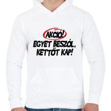 PRINTFASHION Akció! - Férfi kapucnis pulóver - Fehér férfi pulóver, kardigán