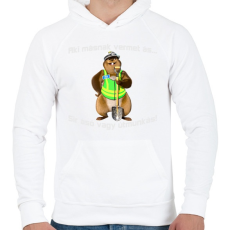 PRINTFASHION aki másnak vermet ás... - Férfi kapucnis pulóver - Fehér