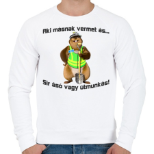 PRINTFASHION aki másnak vermet ás... - Férfi pulóver - Fehér férfi pulóver, kardigán