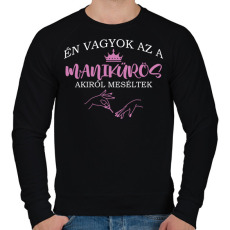 PRINTFASHION Akiről meséltek - Manikűrös - Férfi pulóver - Fekete