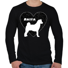 PRINTFASHION Akita - Férfi hosszú ujjú póló - Fekete férfi póló