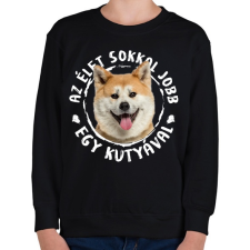 PRINTFASHION Akita Inu - Gyerek pulóver - Fekete gyerek pulóver, kardigán