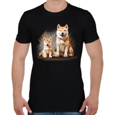 PRINTFASHION Akita kutyák - Férfi póló - Fekete férfi póló