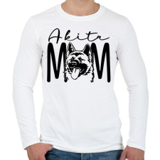 PRINTFASHION Akita Mom - Férfi hosszú ujjú póló - Fehér férfi póló