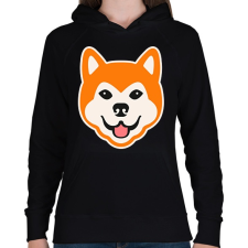 PRINTFASHION Akita - Női kapucnis pulóver - Fekete női pulóver, kardigán