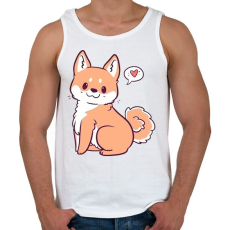 PRINTFASHION Akita puppy - Férfi atléta - Fehér