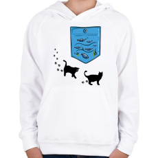 PRINTFASHION Akvárium zseb - Gyerek kapucnis pulóver - Fehér