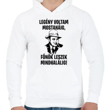 PRINTFASHION Al Capone legénybúcsú - Férfi kapucnis pulóver - Fehér férfi pulóver, kardigán