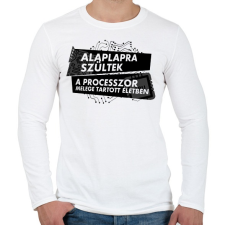 PRINTFASHION Alaplapra szültek - Férfi hosszú ujjú póló - Fehér férfi póló