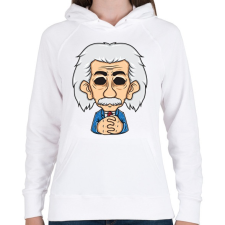 PRINTFASHION Albert Einstein - Női kapucnis pulóver - Fehér női pulóver, kardigán