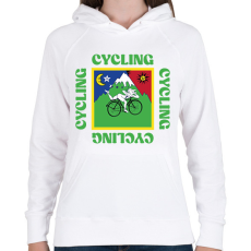 PRINTFASHION Albert Hofmann - Cycling - Női kapucnis pulóver - Fehér