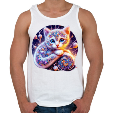 PRINTFASHION Alebrije cica - Férfi atléta - Fehér atléta, trikó