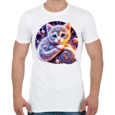 PRINTFASHION Alebrije cica - Férfi póló - Fehér férfi póló