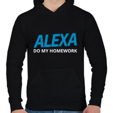 PRINTFASHION Alexa Do My Home work - Férfi kapucnis pulóver - Fekete