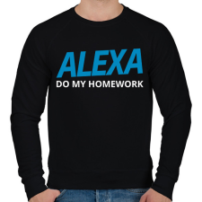 PRINTFASHION Alexa Do My Home work - Férfi pulóver - Fekete férfi pulóver, kardigán