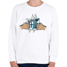 PRINTFASHION Alfa Rome tépett minta - Gyerek pulóver - Fehér