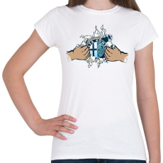 PRINTFASHION Alfa Rome tépett minta - Női póló - Fehér