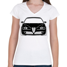 PRINTFASHION Alfa Romeo 147 03 - Női V-nyakú póló - Fehér női póló