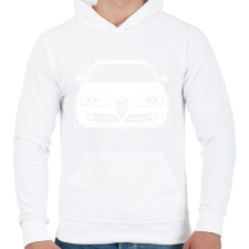 PRINTFASHION Alfa Romeo 147 04  - Férfi kapucnis pulóver - Fehér férfi pulóver, kardigán