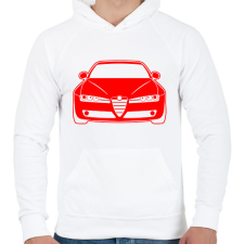 PRINTFASHION Alfa Romeo 159 005 - Férfi kapucnis pulóver - Fehér férfi pulóver, kardigán