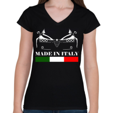 PRINTFASHION alfa romeo 159 - Női V-nyakú póló - Fekete női póló