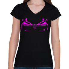 PRINTFASHION Alfa Romeo 159 pink - Női V-nyakú póló - Fekete