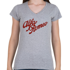 PRINTFASHION Alfa Romeo bordó - Női V-nyakú póló - Sport szürke női póló
