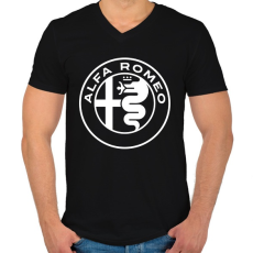 PRINTFASHION Alfa Romeo  - Férfi V-nyakú póló - Fekete