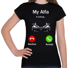 PRINTFASHION Alfa Romeo hív - Női póló - Fekete