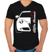PRINTFASHION Alfa Romeo Mito - fehér - Férfi V-nyakú póló - Fekete férfi póló