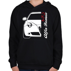 PRINTFASHION Alfa Romeo Mito - fehér - Gyerek kapucnis pulóver - Fekete