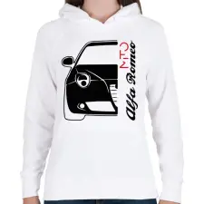 PRINTFASHION Alfa Romeo Mito - fekete - Női kapucnis pulóver - Fehér női pulóver, kardigán
