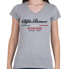 PRINTFASHION Alfa Romeo racing since 1910 - Női V-nyakú póló - Sport szürke