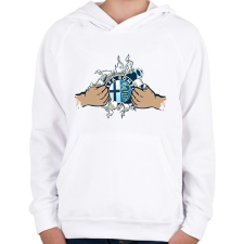 PRINTFASHION Alfa Romeo tépett minta - Gyerek kapucnis pulóver - Fehér gyerek pulóver, kardigán