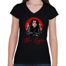 PRINTFASHION alice cooper - Női V-nyakú póló - Fekete