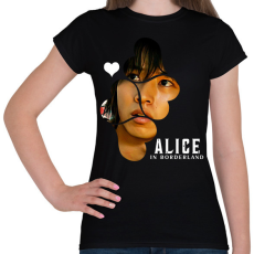 PRINTFASHION Alice in borderland arisu fehér - Női póló - Fekete