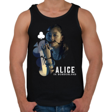 PRINTFASHION Alice in borderland KUINA FEHÉR - Férfi atléta - Fekete atléta, trikó